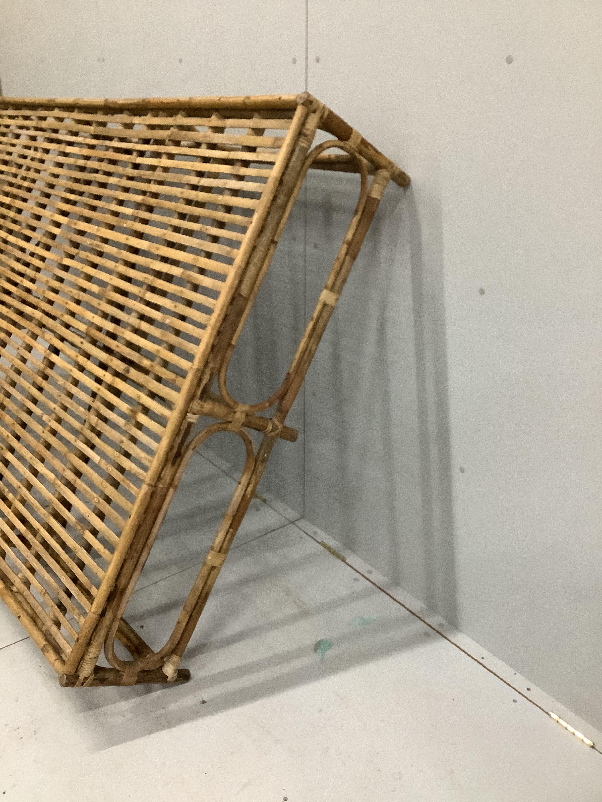 A vintage bamboo daybed, width 204cm, depth 126cm, height 34cm
